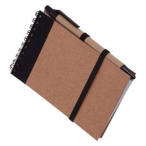 Carnet environ A6 avec stylo bille noir personnalisable avec logo