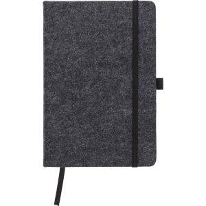 Carnet feutre RPET A5 graphite personnalisable avec logo