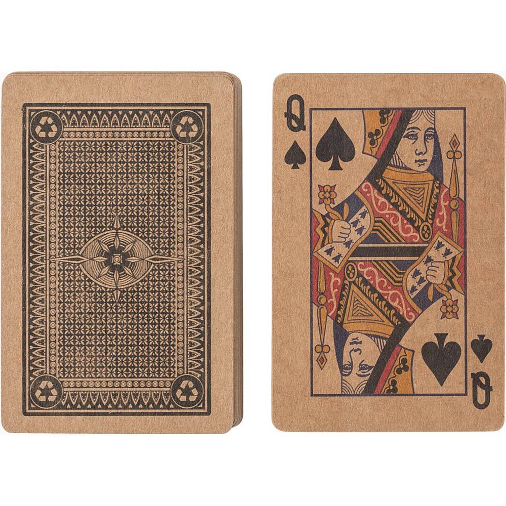 Cartes à jouer en papier recyclé brun personnalisable avec logo – réf. V2224-16