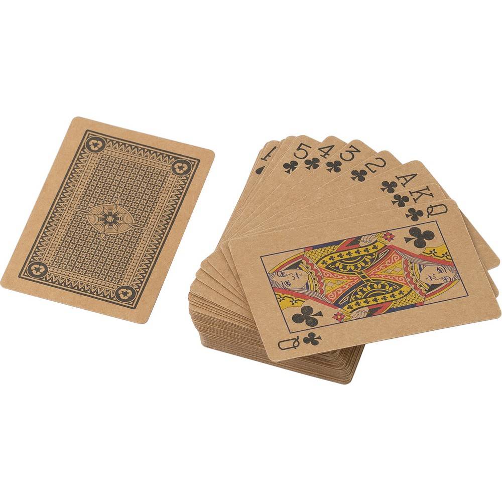 Cartes à jouer en papier recyclé brun personnalisable avec logo