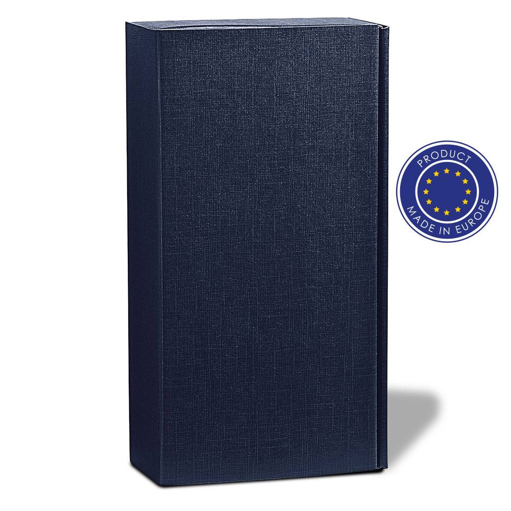 Carton de vin exclusif 2 el. Reid bleu marine personnalisable