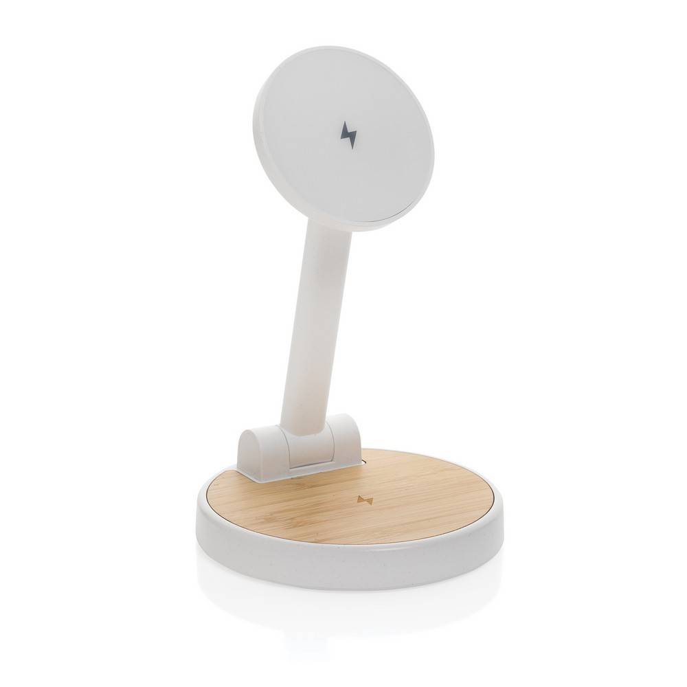 Chargeur 15W magnétique 2 en 1 Ontario blanc personnalisable avec logo