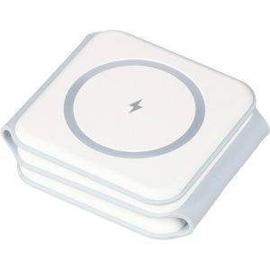 Chargeur sans fil 3-en-1 blanc personnalisable avec logo