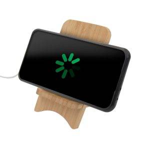 Chargeur sans fil en bambou pliable 10W B'RIGHT, personnalisable