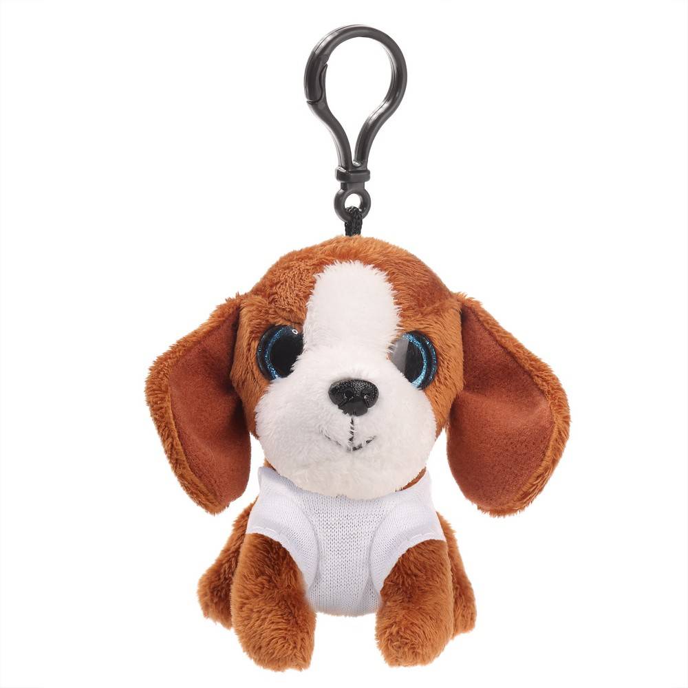 Chien en peluche, cintre | Polly brun personnalisable avec logo