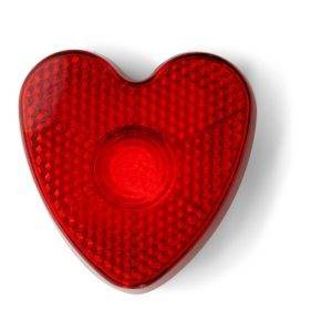 Clignotant 'coeur' avec clip rouge personnalisable avec logo
