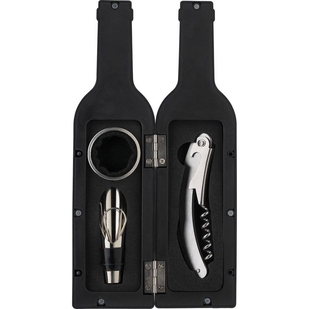 Coffret sommelier, 3 pièces noir personnalisable avec logo