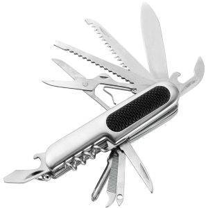 Couteau de poche multifonctionnel argent personnalisable avec logo – réf. V4614-32