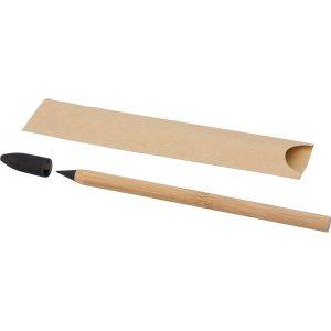 Crayon "infini" en bambou brun personnalisable avec logo