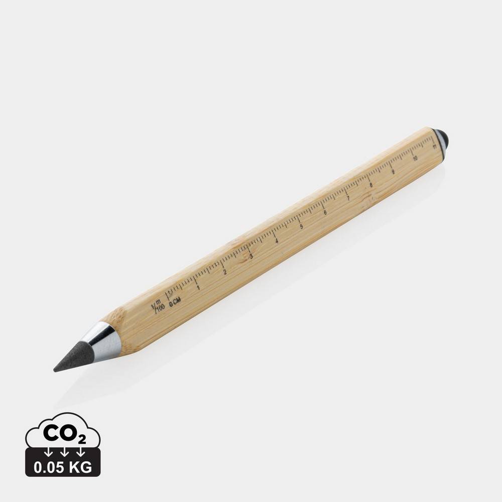Crayon infini et multitâches en bambou Eon brun personnalisable