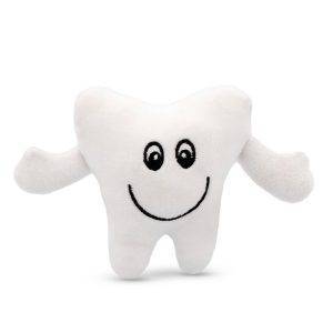 Dent en peluche Vilus blanc personnalisable avec logo