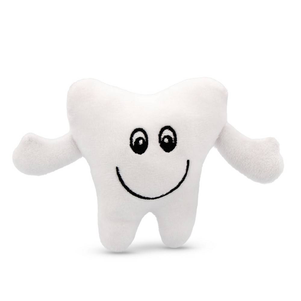 Dent en peluche Vilus blanc personnalisable avec logo