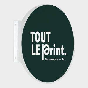 Enseigne drapeau ronde non lumineuse personnalisée – ToutLePrint