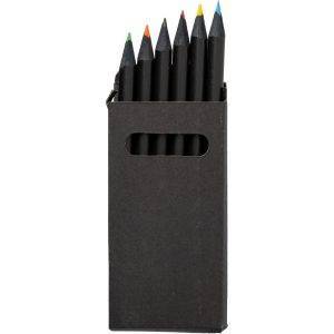 Ensemble de crayons de couleur noir personnalisable avec logo – réf. VA161-03