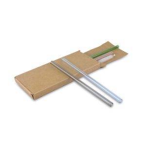 Ensemble de pailles en verre réutilisables B'RIGHT, 4 personnalisable