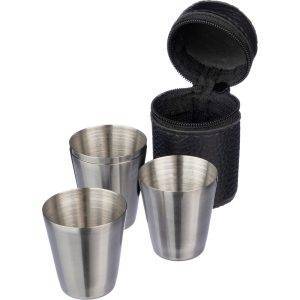 Ensemble de verre en métal noir personnalisable avec logo