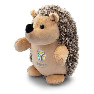 Hérisson en peluche Danica gris personnalisable avec logo