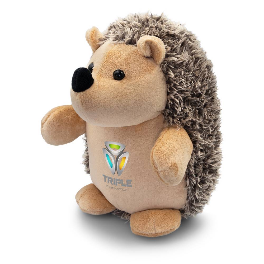 Hérisson en peluche Danica gris personnalisable avec logo