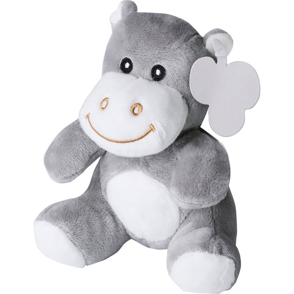 Hippopotame en peluche multicolore personnalisable avec logo