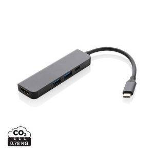 Hub avec entrée HDMI en aluminium recyclé Terra RCS personnalisable