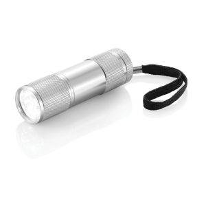 Lampe aluminium Quattro argent personnalisable avec logo