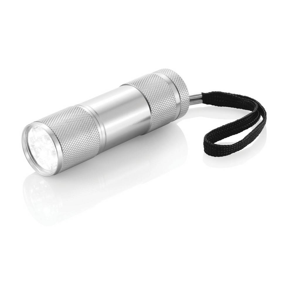 Lampe aluminium Quattro argent personnalisable avec logo