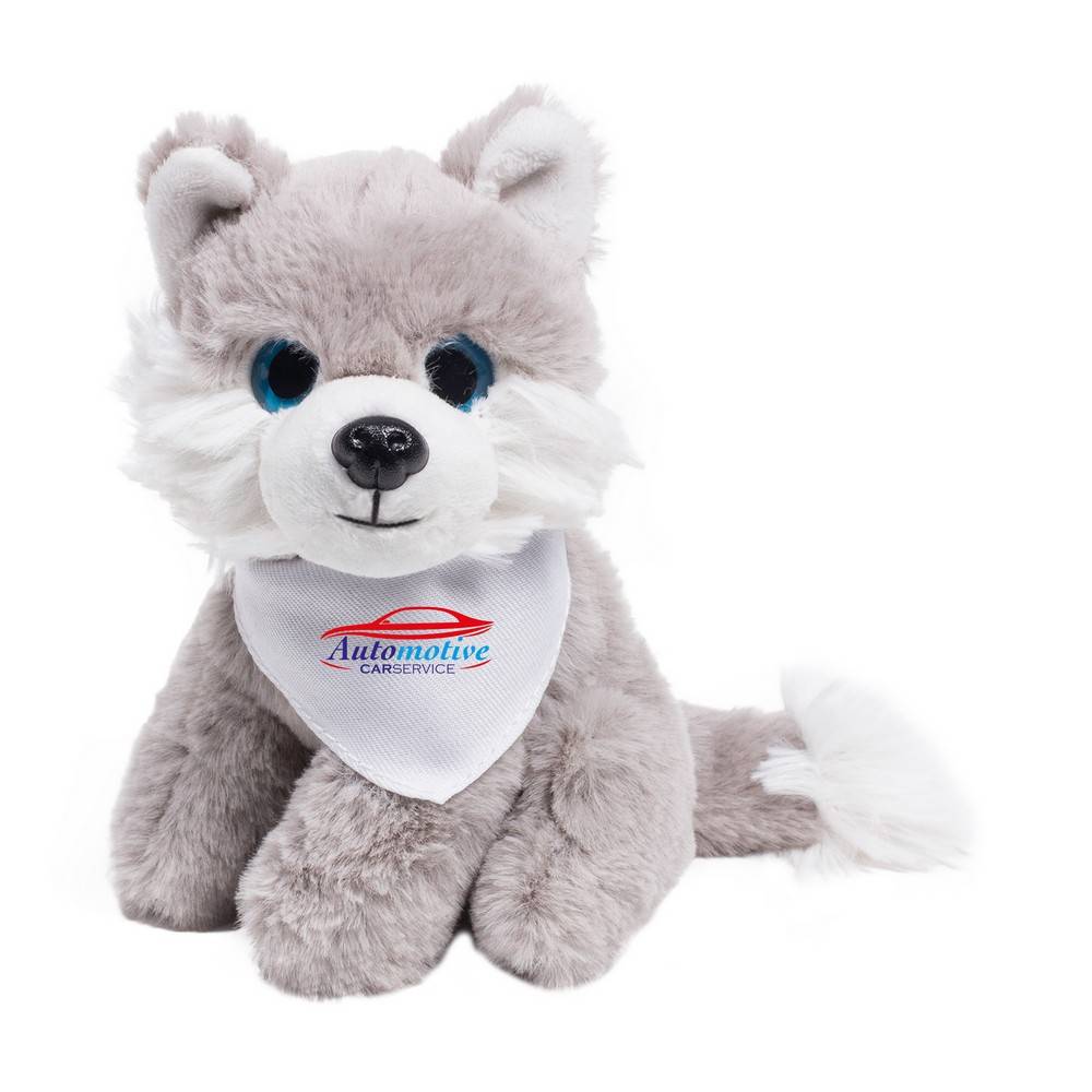 Loup en peluche | Fang gris personnalisable avec logo