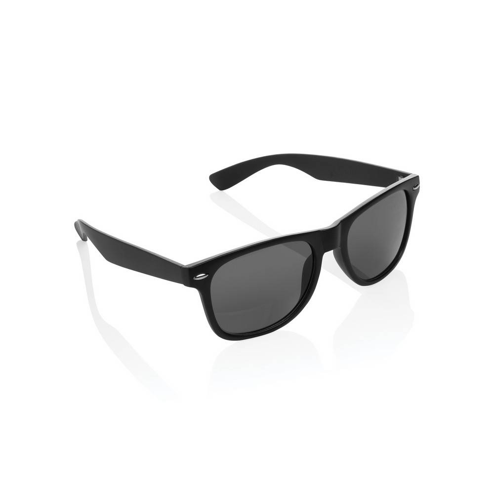 Lunettes de soleil en PC plastique recyclé GRS noir personnalisable