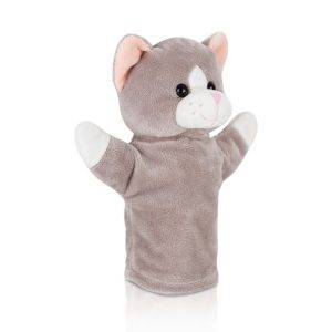 Marionnette chat Jinx gris personnalisable avec logo