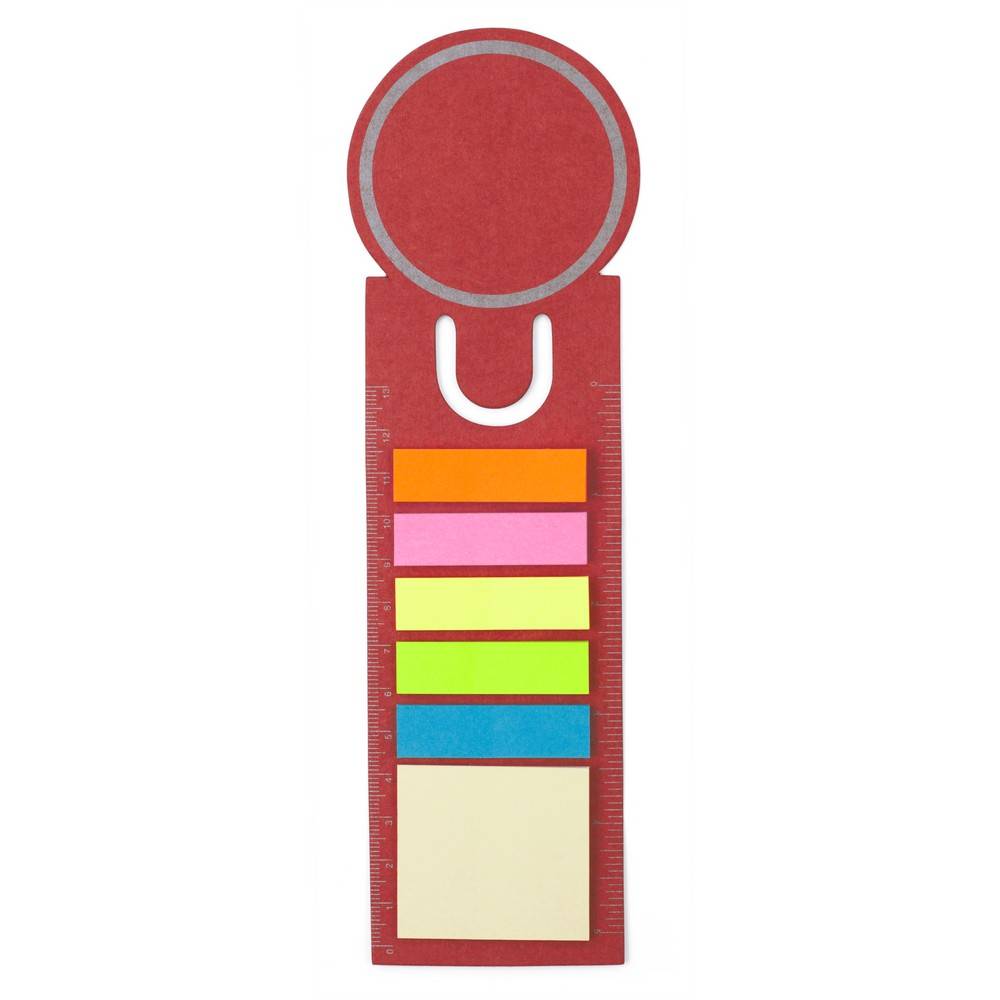 Marque-pages autocollants rouge personnalisable avec logo