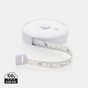 Mètre ruban de tailleur en plastique recyclé RCS blanc personnalisable