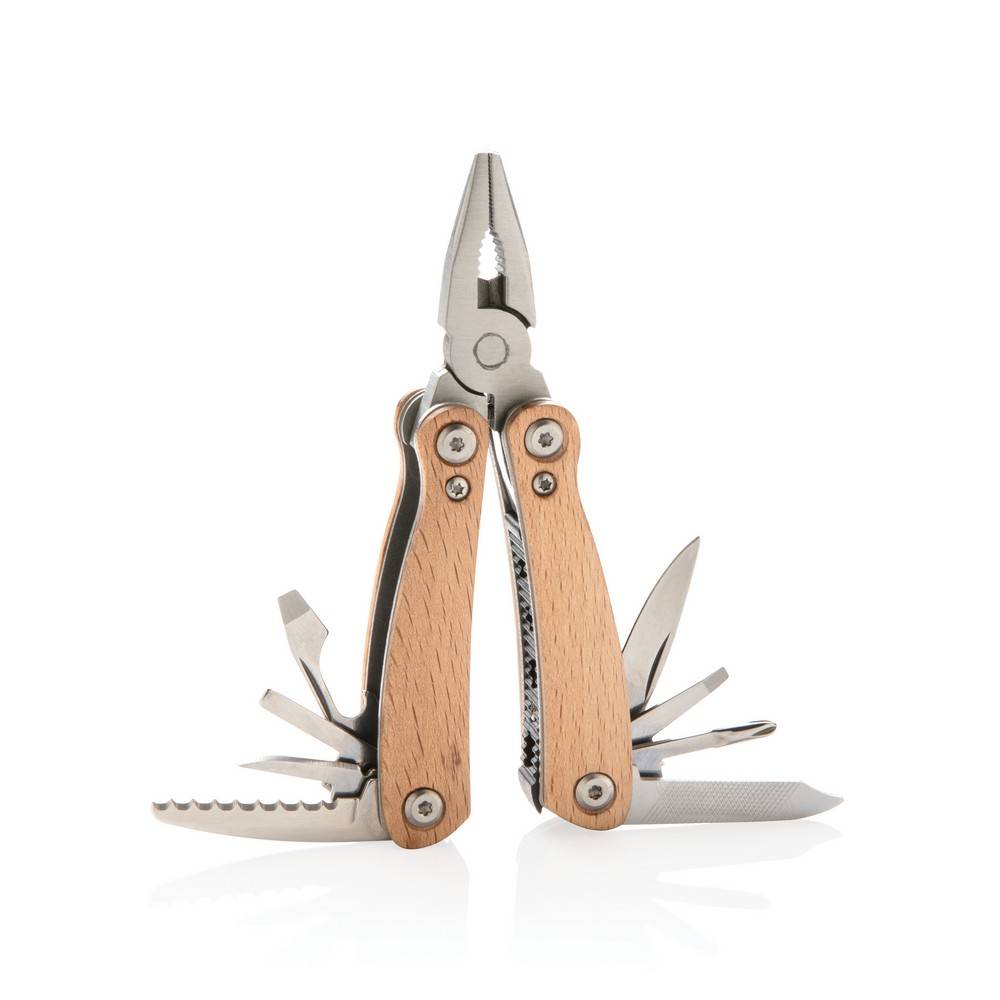 Mini-outil multifonctions Wood, marron brun personnalisable avec logo