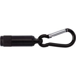 Mini torche 1 LED avec mousqueton noir personnalisable avec logo