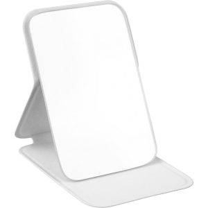 Miroir de poche avec support blanc personnalisable avec logo