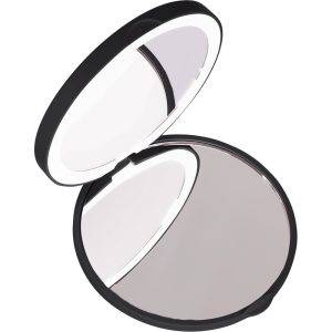 Miroir de poche noir personnalisable avec logo
