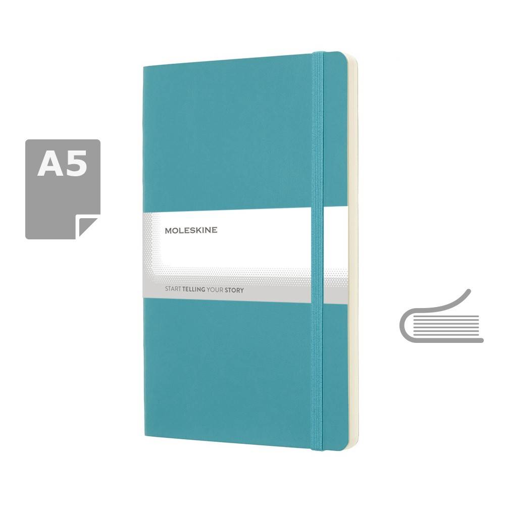 MOLESKINE Notebook approx. A5 turquoise personnalisable avec logo – réf. VM306-29