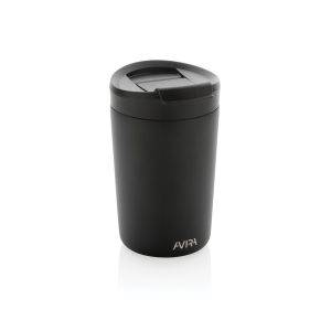 Mug 300ml en acier recyclé RCS Avira Alya noir personnalisable