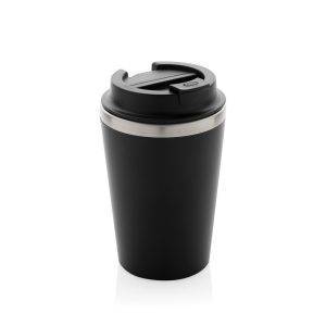 Mug 350ml à double paroi en PP recyclé RCS Java noir personnalisable