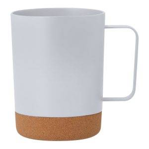 Mug 400 ml avec détail en liège blanc personnalisable avec logo