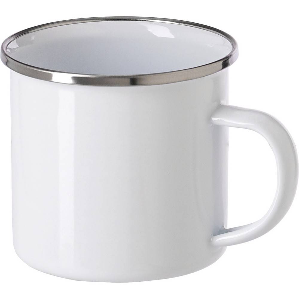 Mug émaillé 350 ml blanc personnalisable avec logo