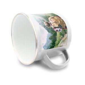 Mug émaillé 360 ml | Sandra blanc personnalisable avec logo