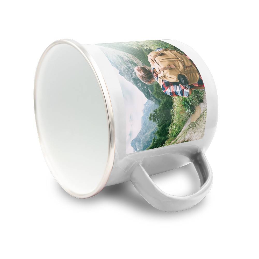Mug émaillé 360 ml | Sandra blanc personnalisable avec logo
