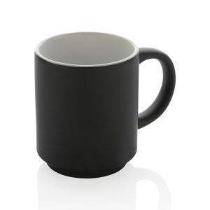 Mug empilable 180ml en céramique noir personnalisable avec logo