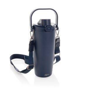 Mug en acier RCS avec bandoulière Avira Ayala navy personnalisable