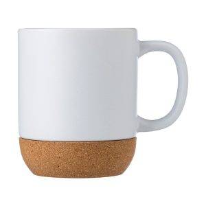 Mug en céramique 300 ml, détail liège blanc personnalisable avec logo