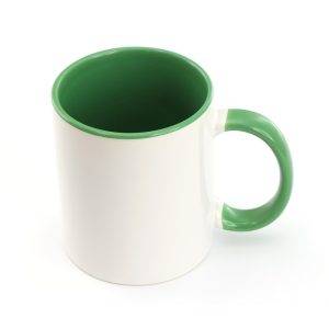 Mug en céramique 350 ml vert personnalisable avec logo