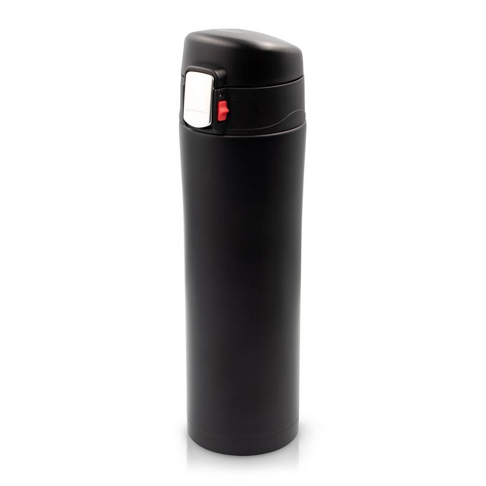 Mug isotherme 420 ml en acier inoxydable à double noir personnalisable