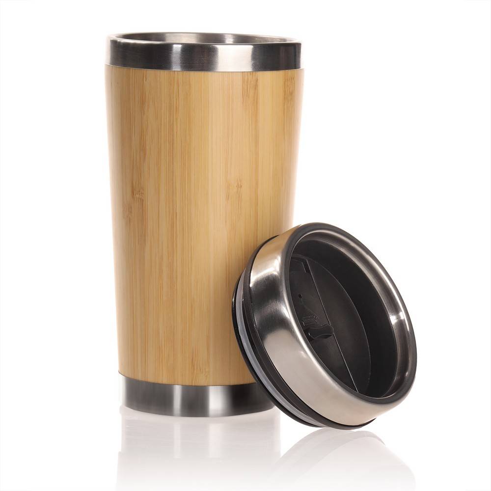 Mug thermique 500 ml en bambou | Mark bois personnalisable avec logo