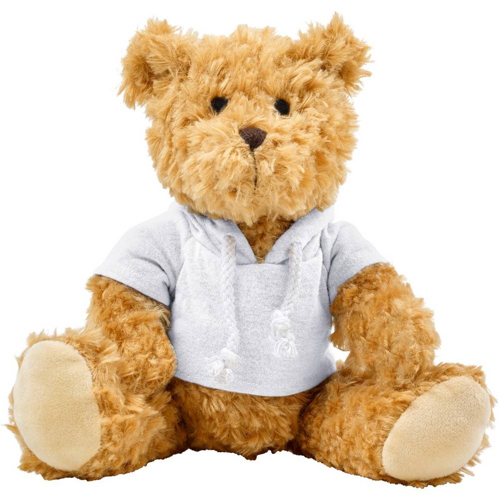 Ours en peluche à capuche blanc personnalisable avec logo