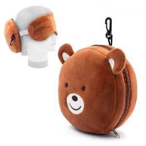 Ours en peluche, oreiller de voyage, masque de nuit | personnalisable